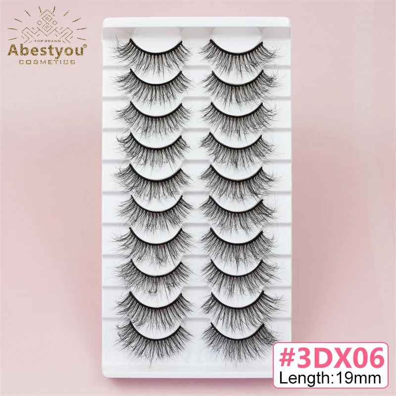 Abestyou 10Pairs 5d Faux Mink Russian Volume Fluffy Messy Wispy Eyelash Insumos Para Extensiones De Pestanas Cilios Y  Maquiagem