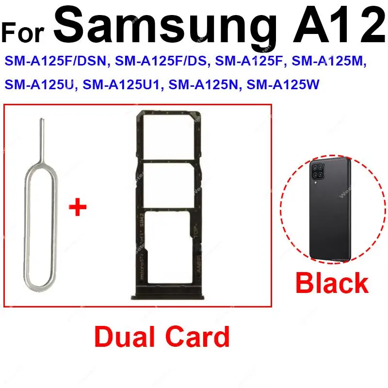 Лоток для Sim-карты для Samsung Galaxy A12 A125 A125F A125M A125N