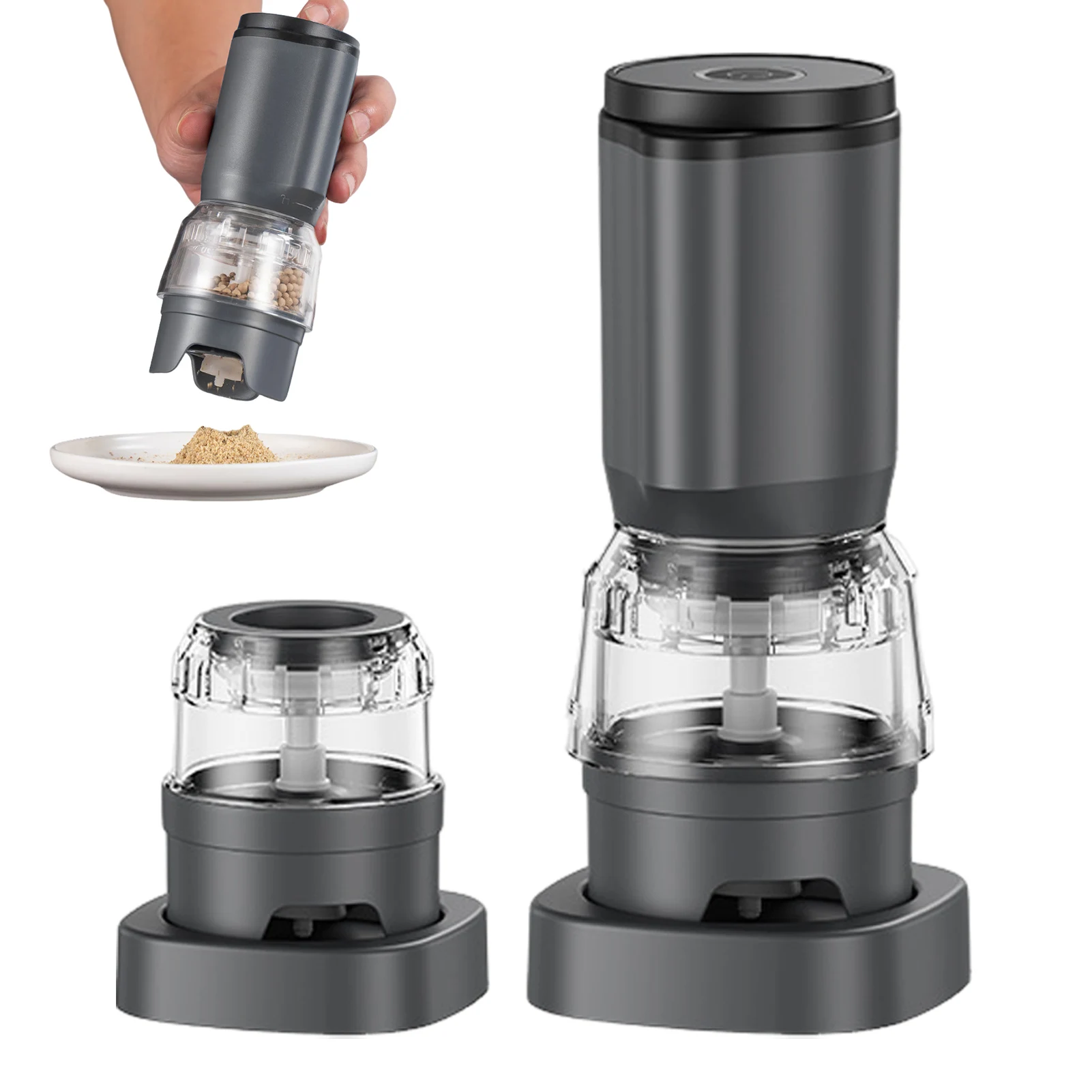 

Quick Spice Grinder Pepper Grinder Mill Rechargeable Electric Salt Pepper Grinder Adjustable Spice Mill Automatic Kitchen Gadget