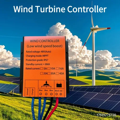 Imagen 2 del producto Controlador de carga MPPT de 1000-5000W, 12V/24V, AUTO, 48V, 10A-40A, generador de turbina eólica, regulador rectificador a prueba de agua, precio de fábrica