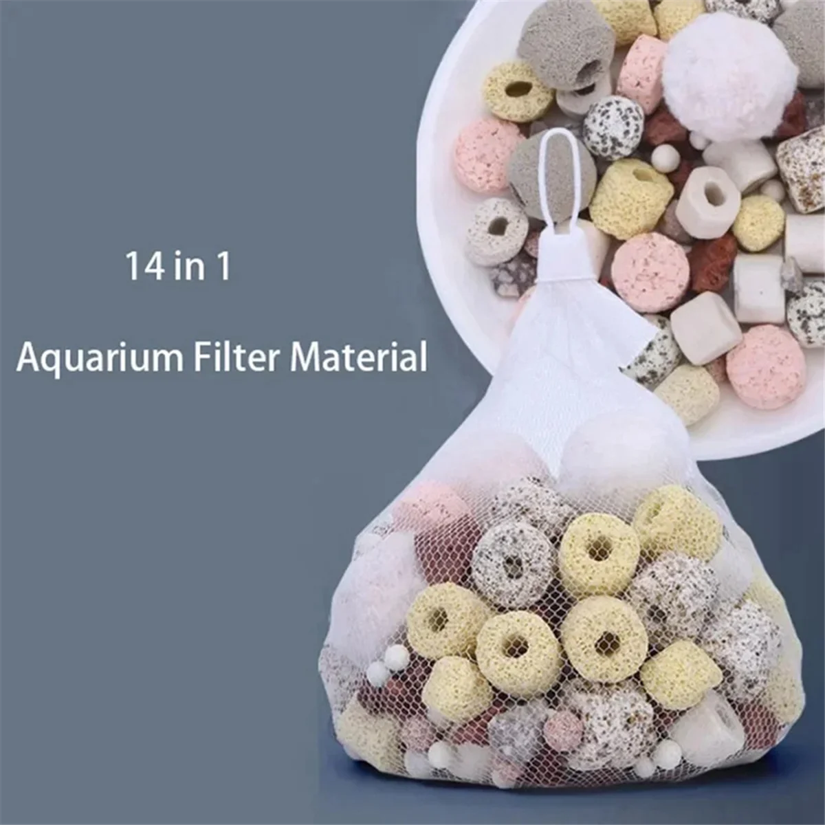 500G 14 Tipi Acquario Bio Palline Filtro a Sfera Biochimico Media per Acquario Accessori per Filtri per Pesci