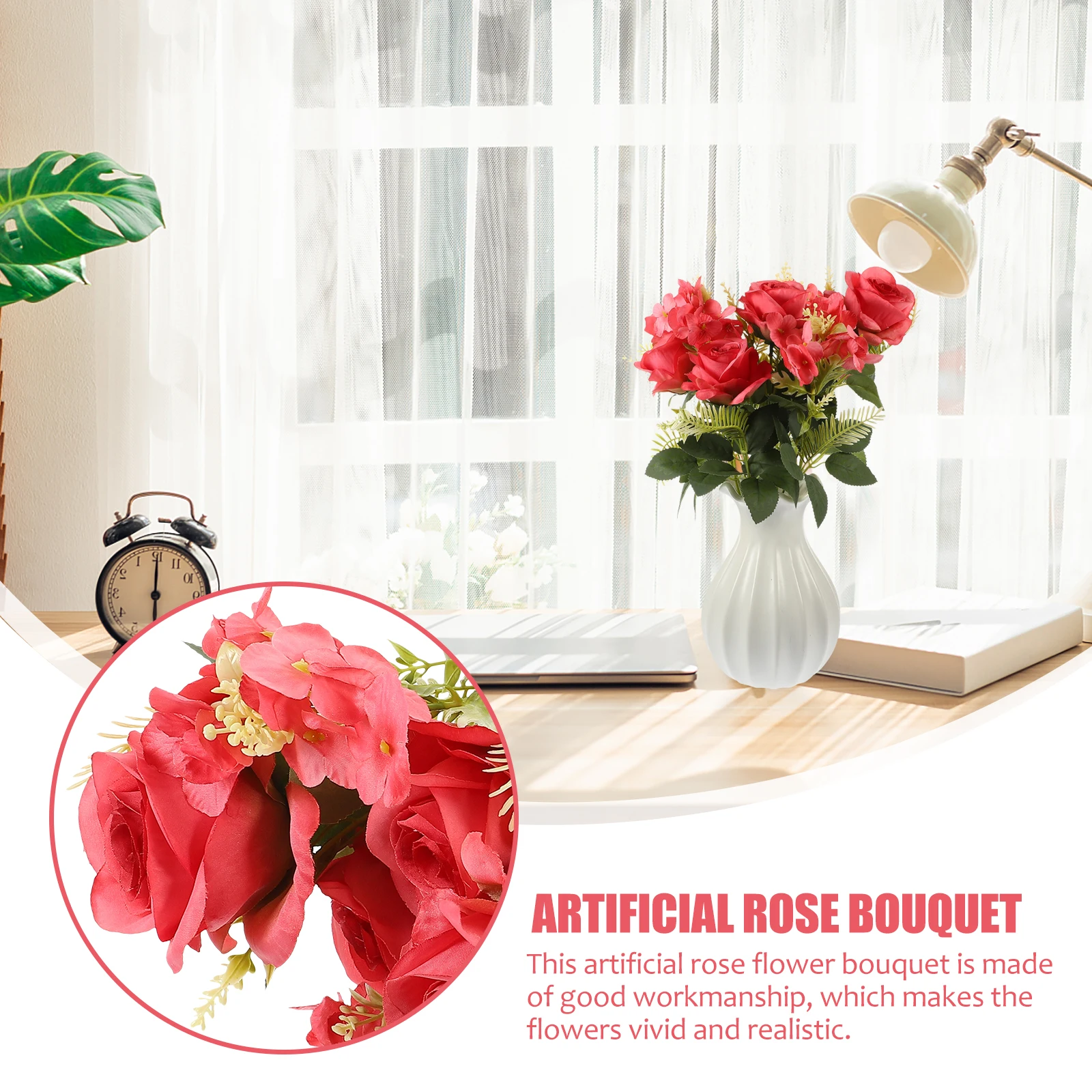 

Artificial Rose Flower Bouquet Lifelike Silk Roses DIY Wedding Party Faux Flowers Decoration for Home Use DIY Flower Ornament