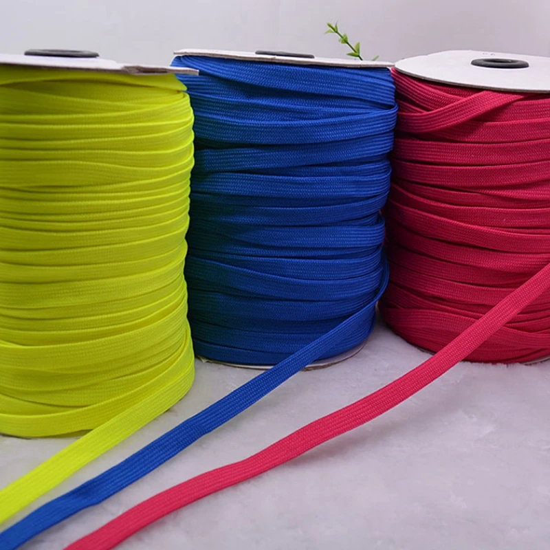 10mm Colorful Flat Polyester Double Hollow Ribbon Cord for Drawstring Waistband Lanyard DIY Sewing Craft