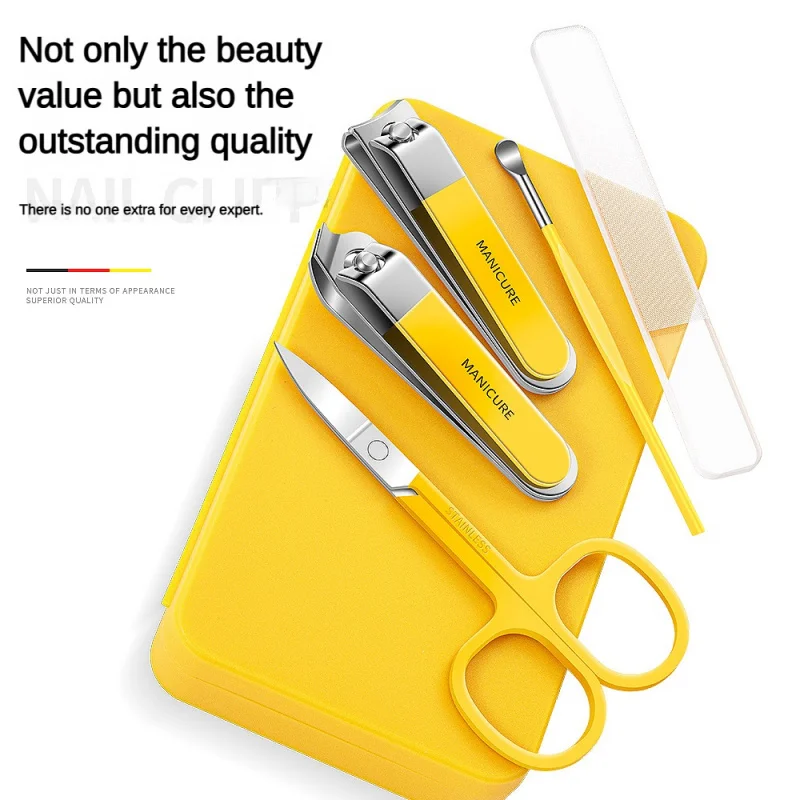 

5-Piece Portable Nail Care Kit - Nail Clipper, File, Ear Scoop, Brow Scissors | Travel-Friendly, Gifts for Women, Salon Quality