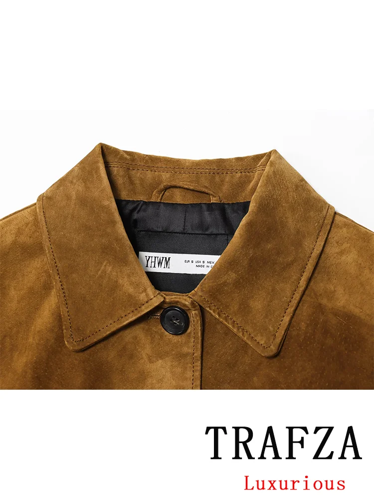  Autumn Winter Streetwear Jackets Women Long Sleeve Buttons Oversized Coats Fashion 2025 Casual Chic Brown Women Jackets