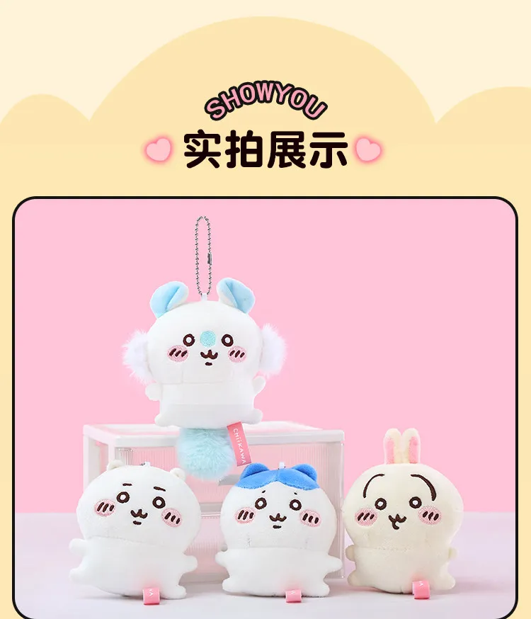 Original Chiikawa Anime Plüschpuppe Kawaii Usachi Schlüsselanhänger Hachiware Schlüsselring Gefüllter Anhänger Rucksack-Ornament Spielzeug Geburtstagsgeschenk – Detail 7