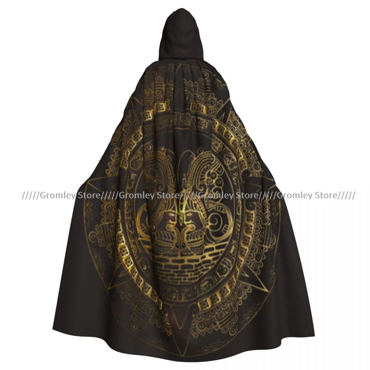 Maya Calendar Aztec Witch Cloak Halloween Cosplay Costume Adult Unisex Cloak Retro Ages Cape