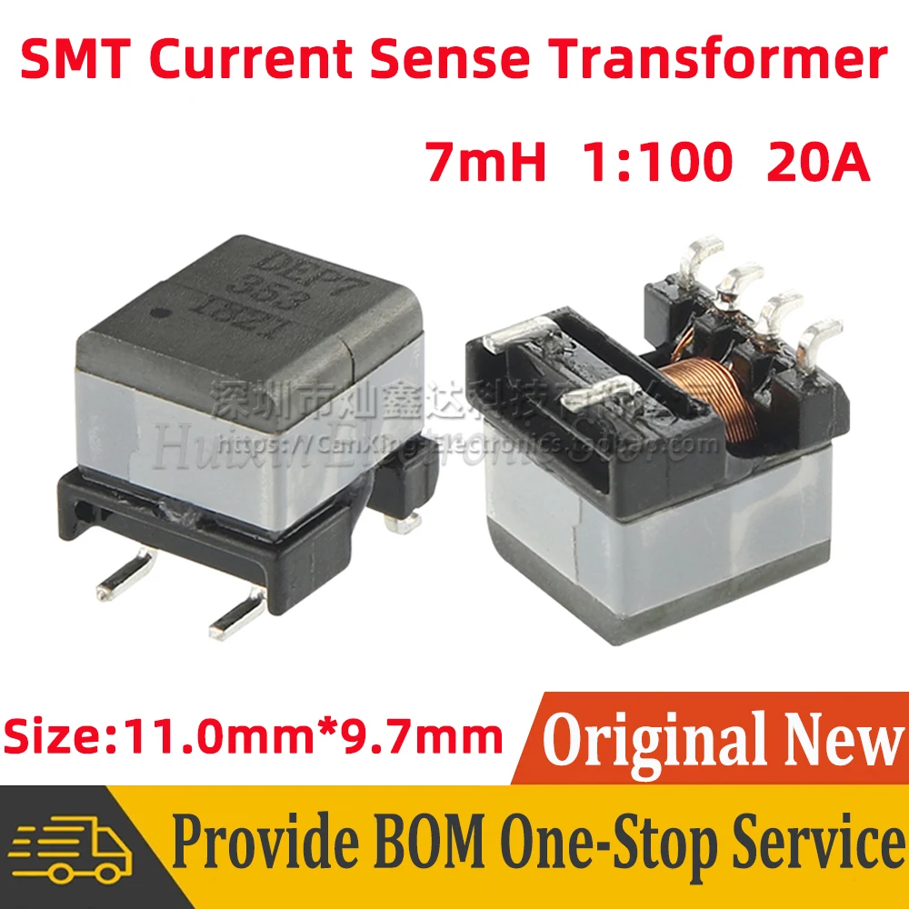 5PCS DEP7-353 SMD SMT Current Sense Transformer Precision 20A High Current sensor EP7 Core Turns Ratio 1:100 Inductance 7mH