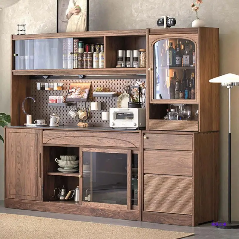 

Black walnut, all solid wood dining side cabinet, modern simplicity, storage against the wall to store tea