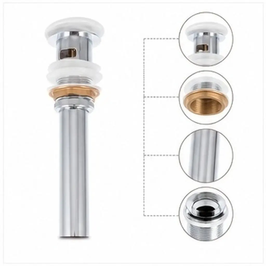 Professional Slotted Drain Device Pops Up Waste Plug Copper Sink Stopper for Basins with Overflow Easy Drain