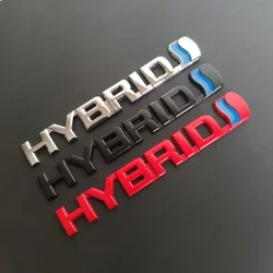 Logotipo híbrido de Metal 3D, guardabarros lateral, emblema del maletero trasero, pegatinas adhesivas para coche para Toyota Prius Camry Crown Auris Rav4s TRD