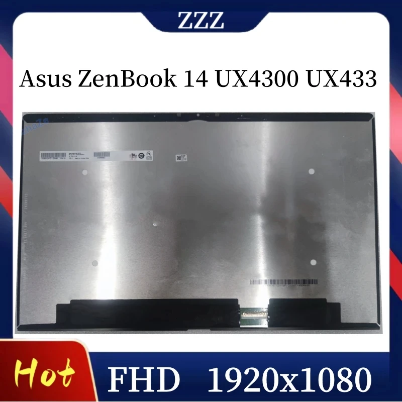 

14" For Asus ZenBook 14 UX4300 UX433 U4300 UX433F UX433FN Screen LCD Display Assembly panel matrix FHD 1920x1080