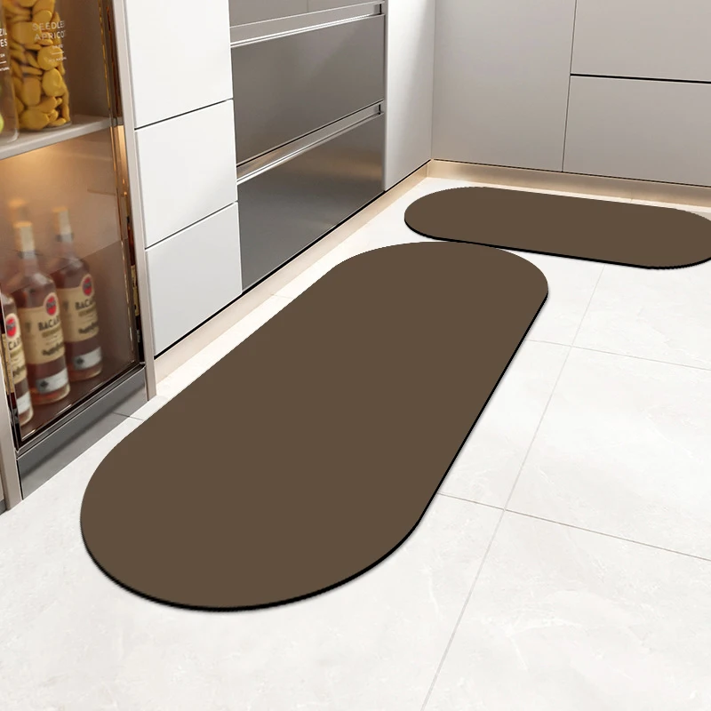 Superabsorbierende Küchenbodenmatte Lange Diatomeenerde-Küchenmatte Weiche Waschbare Teppiche Koreanische Einfarbige Badezimmer-Eingangsmatte – Detail 10