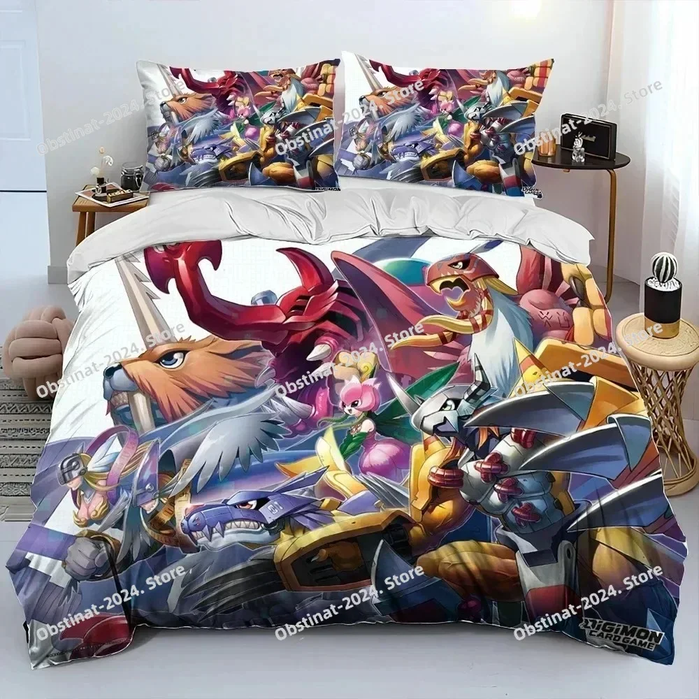 

Anime Digimon Adventure Monster Bedding Set Printed single Comforter Quilt Duvet Cover Pillow Case 3 Pieces Sets Kids Adult Size