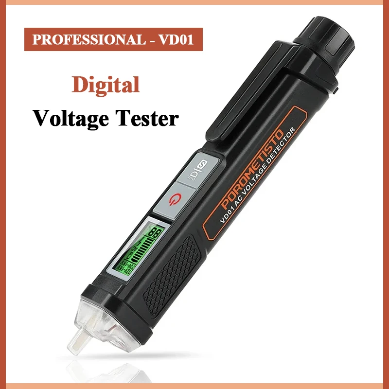 POROMETISTO VD01 Non-Contact Voltage Detector AC 12-1000V Voltage Tester Pen Circuit Tester Smart Breakpoint Finder LCD Display