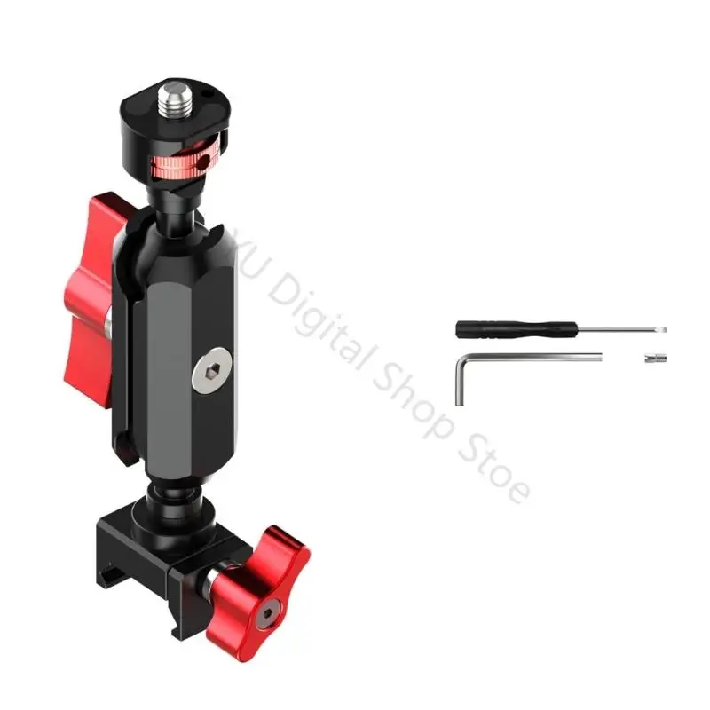 96BA Schiene Rutsche Klemme Adapter mit 17mm Kugelkopf 1/4 Zoll Schraube 360 ​​Grad Rotation für Fotografie Video Zubehör – Detail 9