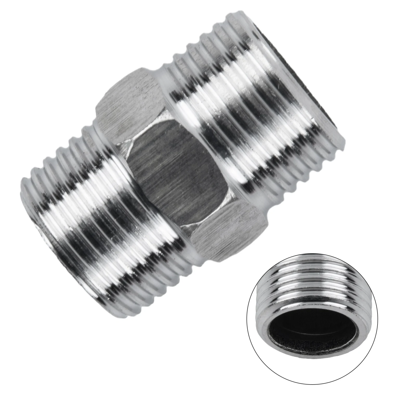 G1/2 *Chrome* Brass* Length Extender Shower Connector For Extra Long Hose Shower Hose Extend Bathroom Accessories