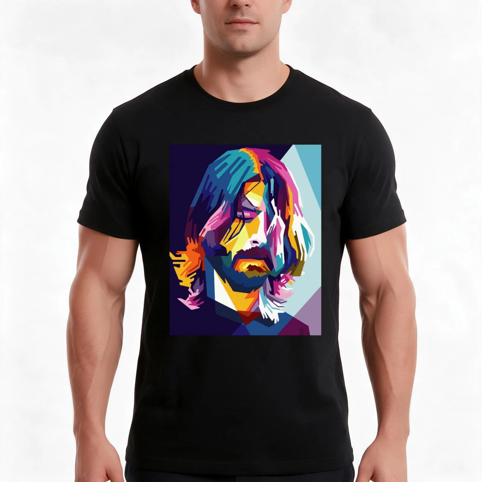 DAVE GROHL T-Shirt, Summer Casual Cotton Tee, Oversized Streetwear Tops, Vintage Graphic Print, Loose Fit Short Sleeve