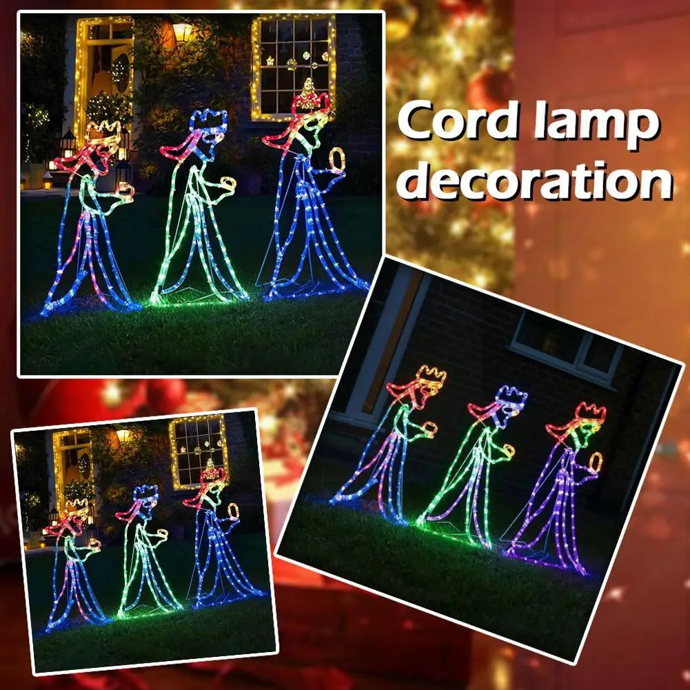 Outdoor Christmas LED Three 3 Kings Silhouette Motif Rope Decoration Wholesale Light Dropshipping W7Z2