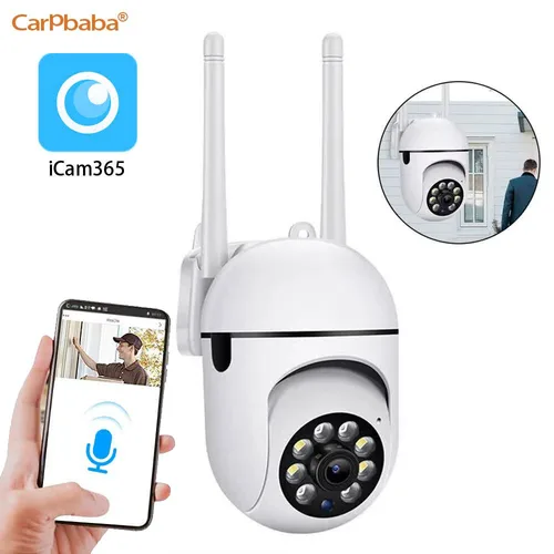 Cámara IP iCam365 de 2MP, seguridad inteligente para el hogar al aire libre, WIFI, vigilancia CCTV con visión nocturna en Color, Audio bidireccional HD inalámbrico 1080P