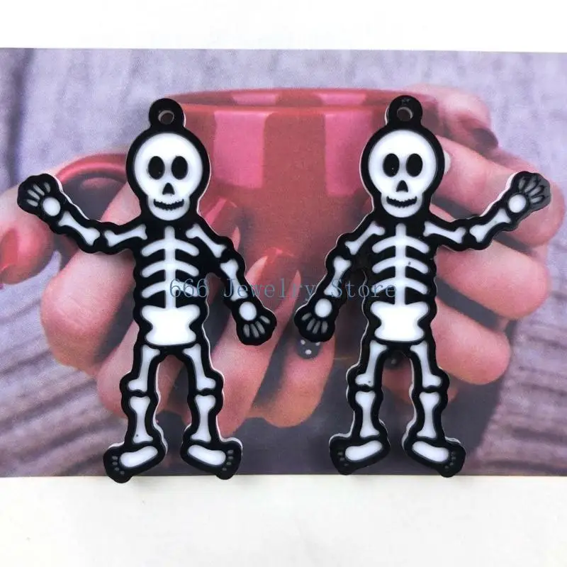 F2TD Human Skeleton Earring Epoxy Resin Molds Silicone Mold Luggage Bag Casting Molds