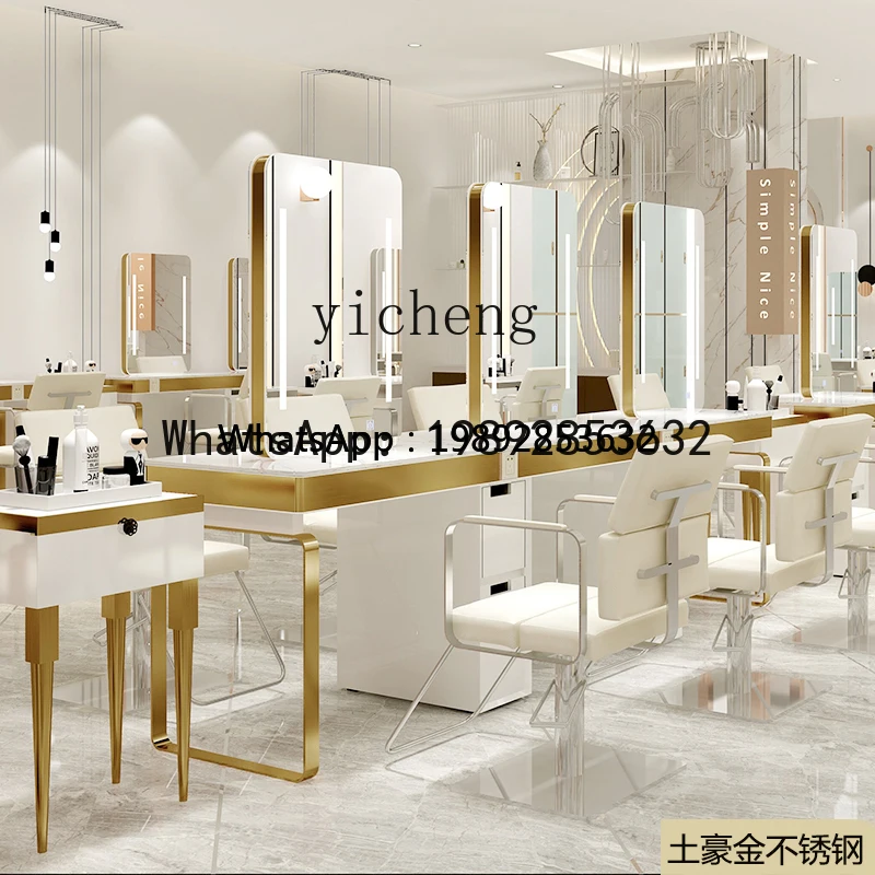 J1  barber shop mirror table trendy new hair salon special hair cutting perm and dyeing hair mirror single double-sided mirror