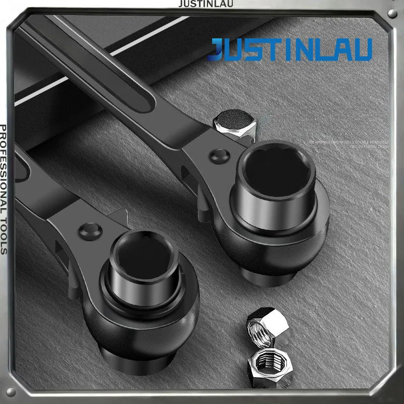 

1PC Multi Functional Double-sided Ratchet Wrench Automatic Adjustable Steel Multifunctional Tool Manual Maintenance Tool