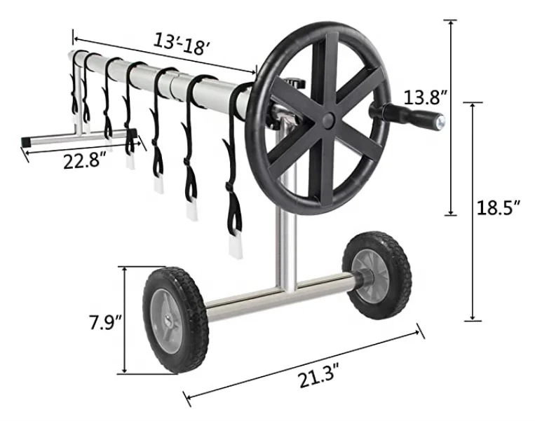 Aluminum Solar Swimming Inground Pool Cover Reel Set Up to 18Feet Wide x 40Feet Length