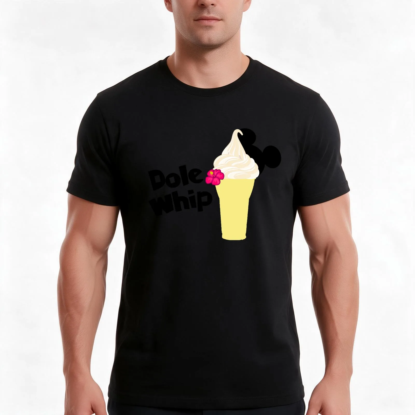 Dole Whip T-Shirt, Summer Casual Cotton Tee, Oversized Streetwear Tops, Vintage Graphic Print, Loose Fit Short Sleeve