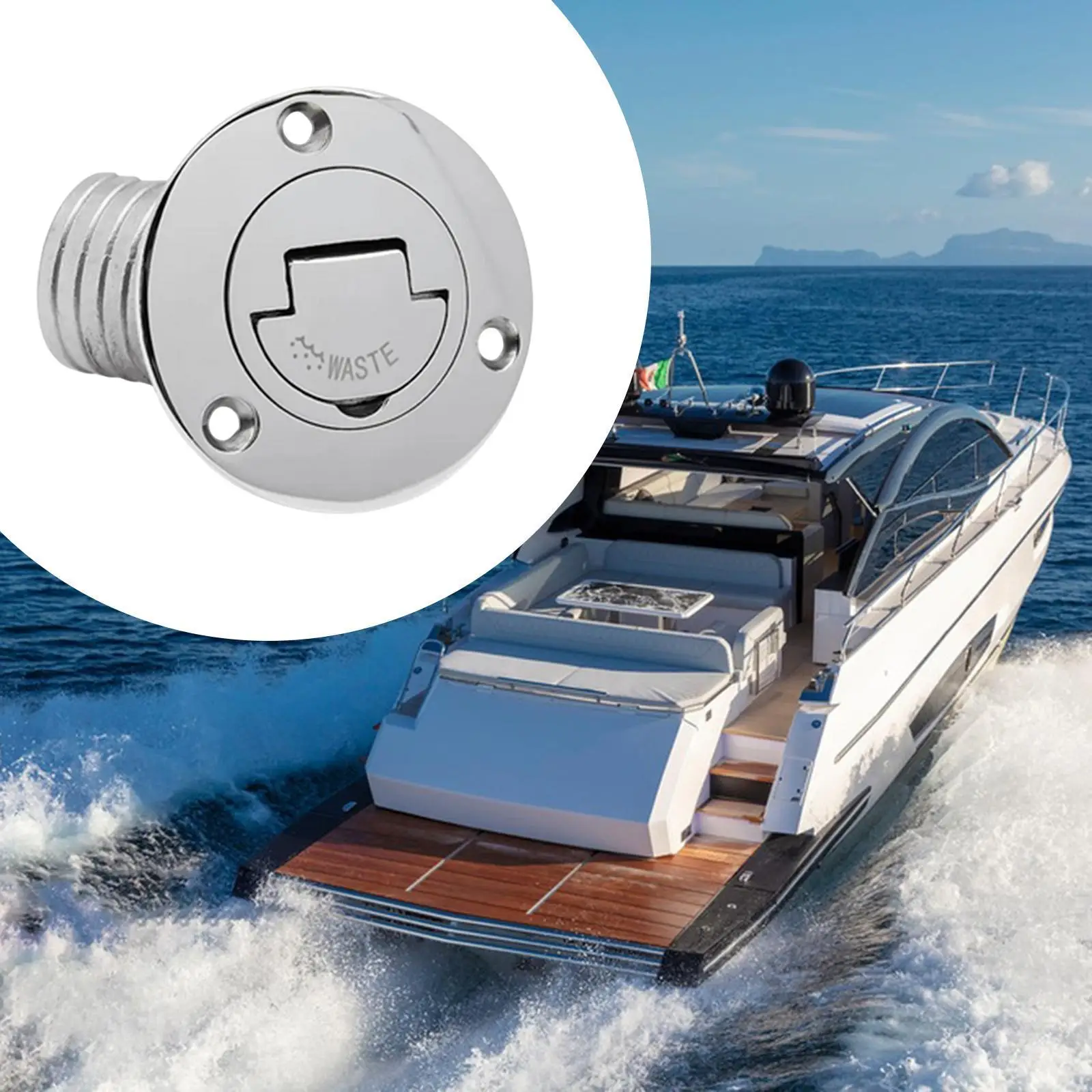 

Generic Boat Deck Filler Cap for Waste Water High Performance Sturdy Stainless Steel for Trailers Yacht Rvs Ships Tractors