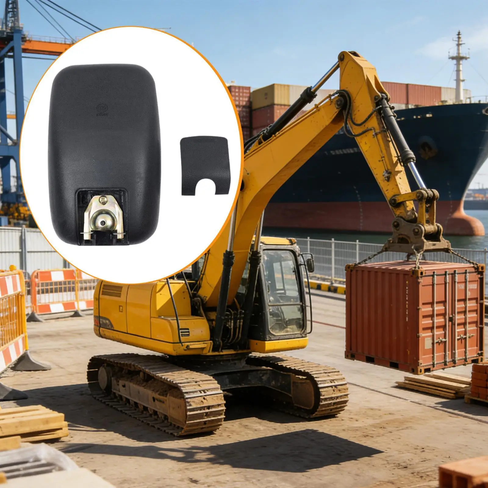 Excavator Rearview Mirror,Component Maintenance Reversing Mirror Side Mirror Replacement for Motorhome RV Tractor Trailer Trucks