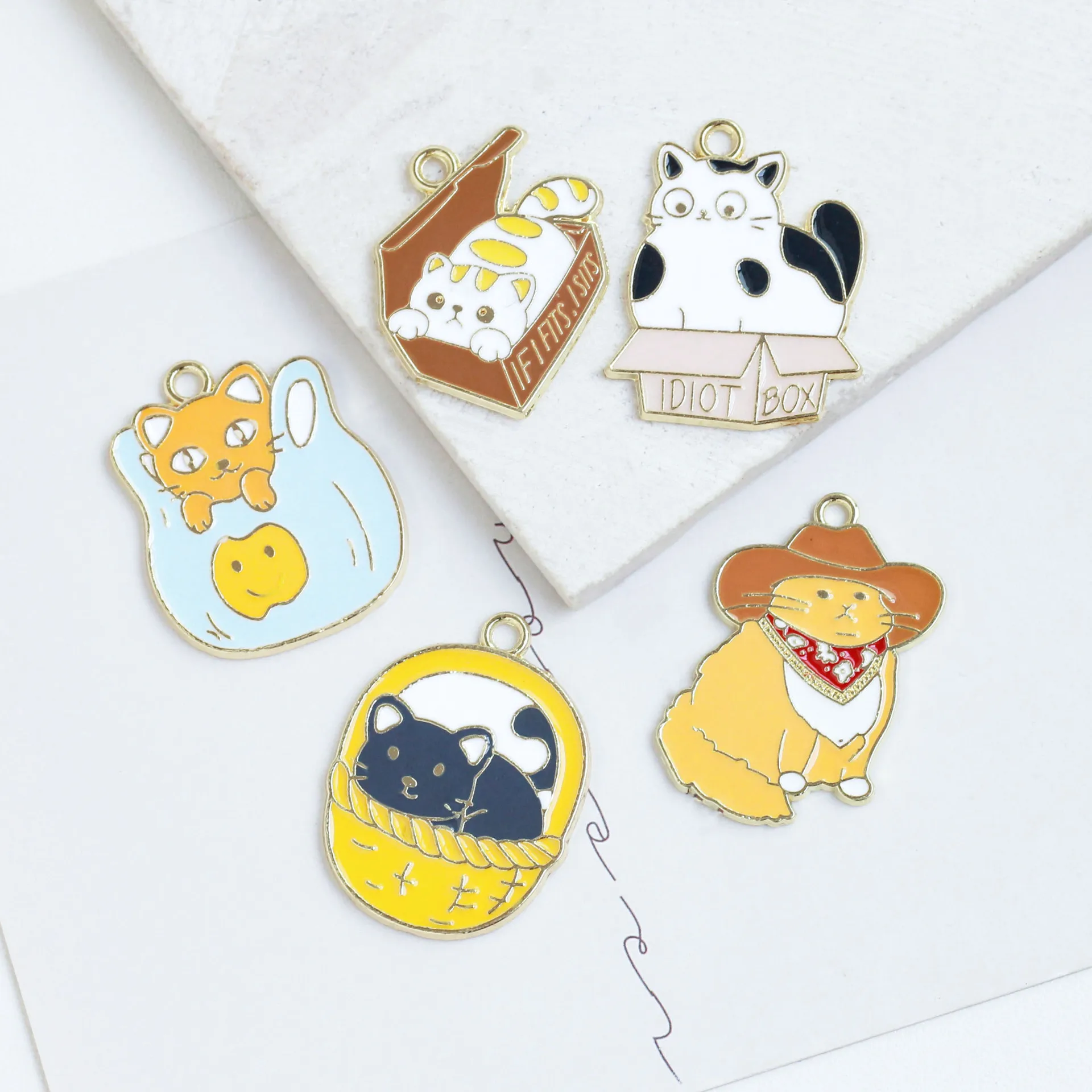 

Colorful Enamel Alloy Metal Jewelry Charms 50pcs Kawaii Oil Drop Necklace Earring Bracelet Earring Pendants Ornament Accessory