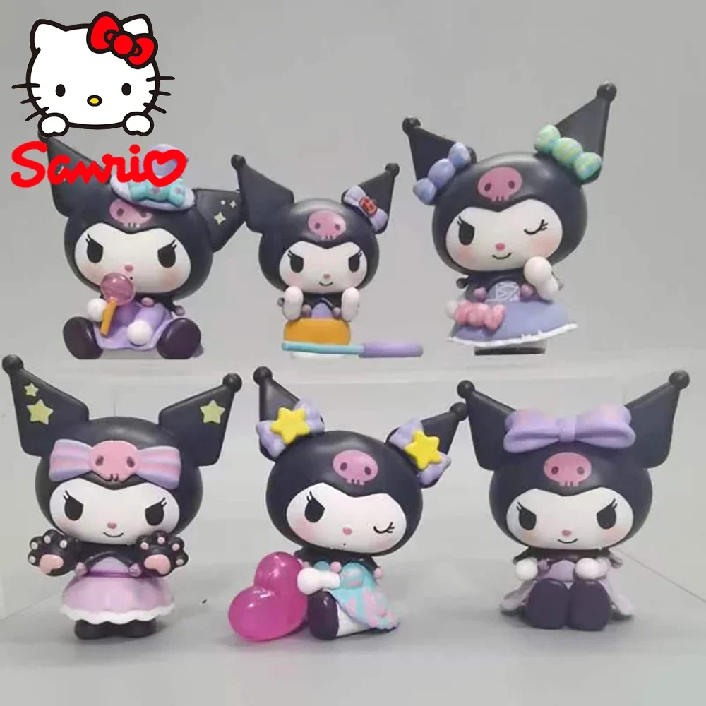 

Фигурка Kuromi Sanrio 7 см, аниме кавайный Коричный Кот Hello Kitty, экшн-коллекционные материалы, подарок на день рождения, игрушки для детей