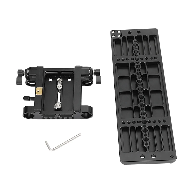 Pelat pas 12 inci dan pelat dasar QR dengan adaptor batang ganda untuk Studio 19mm