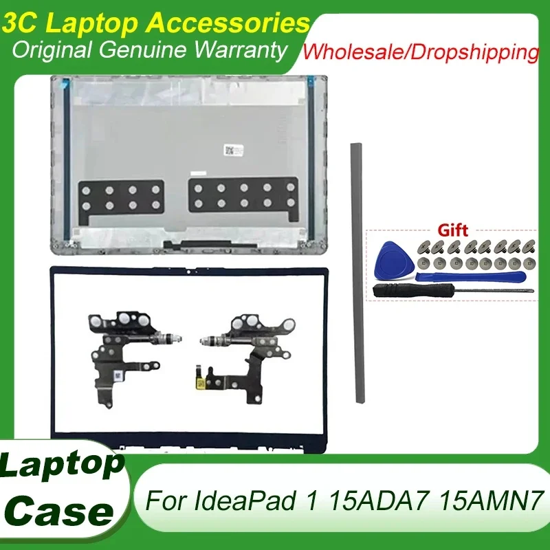 New Notebook Case Frame For IdeaPad 1 15ADA7 15AMN7 2022 Laptops LCD Back Cover/Front Panel/Axle Cover Silver Gray Shell Repair
