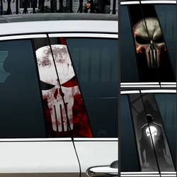 Terrible Punisher Skull Car Stickers Auto B Pillar Waterproof Decoration Cover Scratches Sunscreen Car Doors Pillar Vinyl Decals