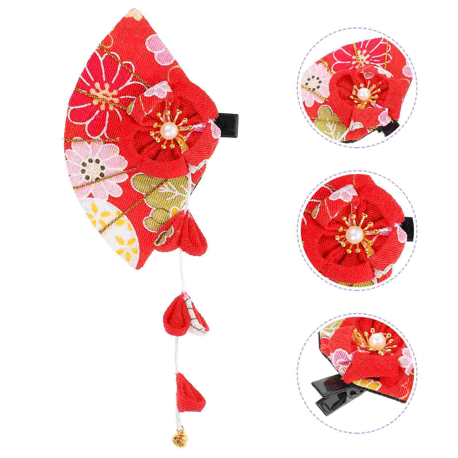 Tassel Hairpin Flower Clip Accessories for Girls Woman Decor Clips Japanese Style Cherry Blossoms