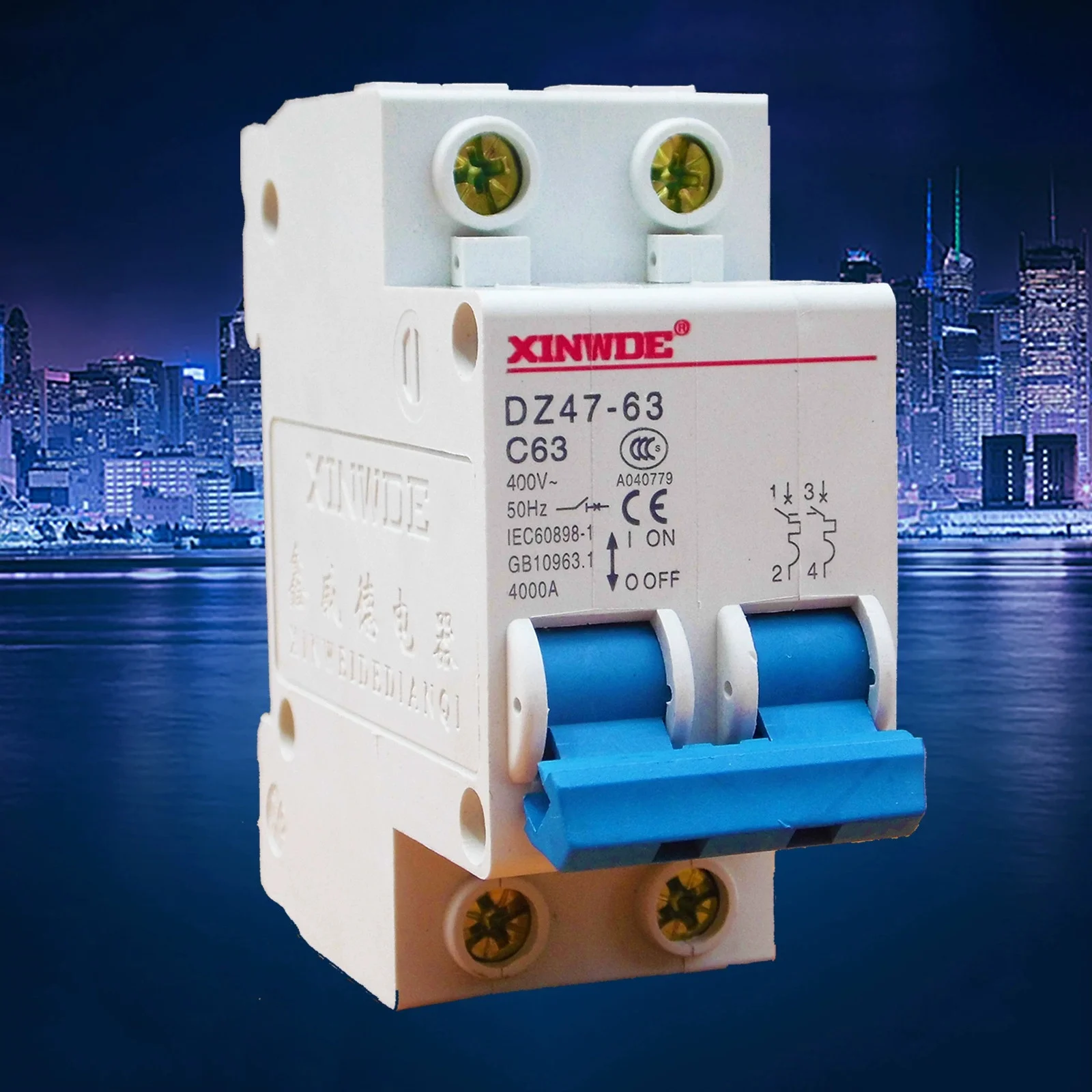 DZ47-63 2P C45 MCB, 230V Household Air Switch Overload Protection Circuit Breaker