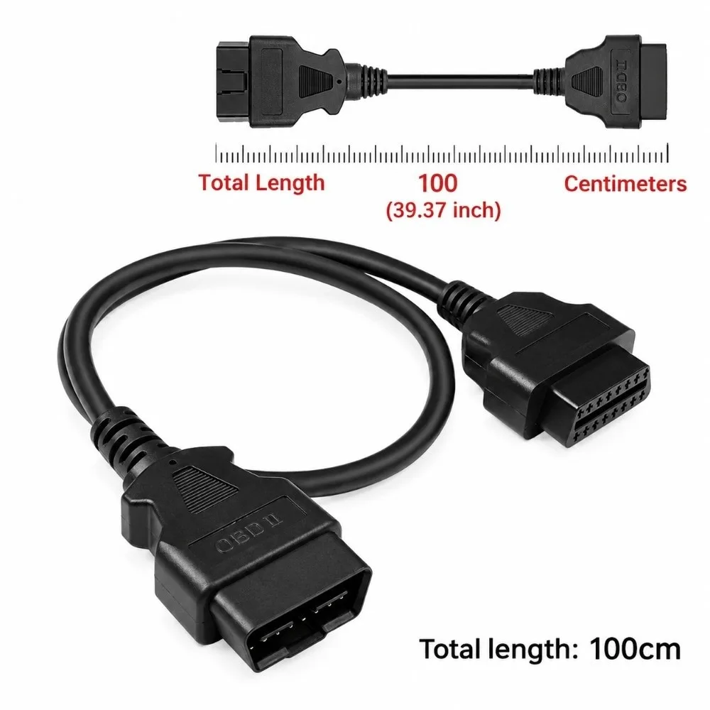 New 16 Core OBD2 Extension Cable Male To Female 30/60/100/150/300cm 16Pin OBD Cord OBD2 Diagnostic Connector for ELM327 Scanner
