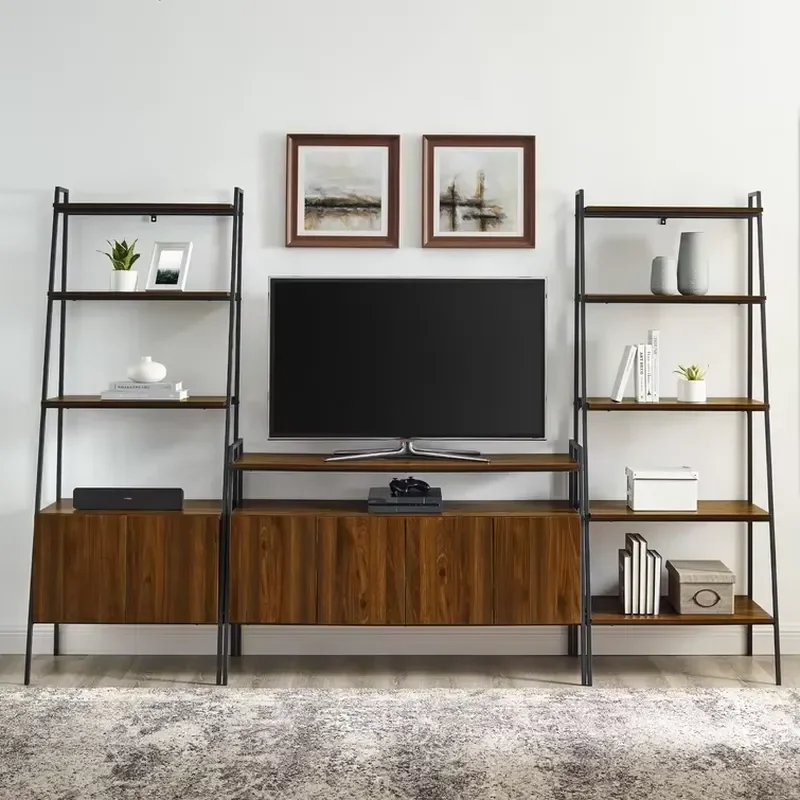 Shiyi Little Italy Entertainment Center Wooden Ladder Shelves Storage Console TV Stand for TVs up to 58\
