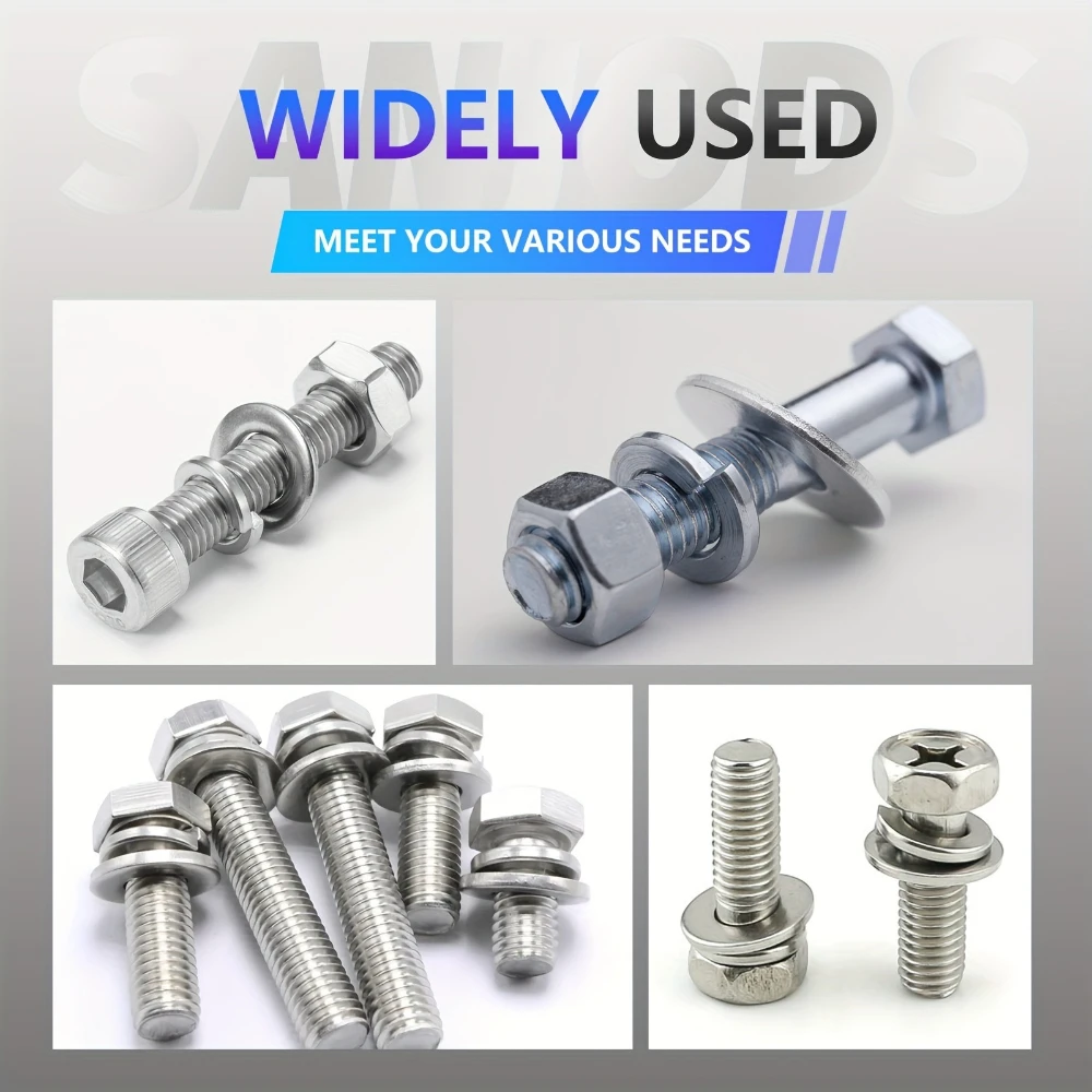 95 pz Scatola 304 Rondelle Piatte In Acciaio Inox M4 M5 M6 M8 Guarnizioni Viti In Metallo Rotondo In Metallo Meson Rondelle di Tenuta Guarnizione di Fissaggio