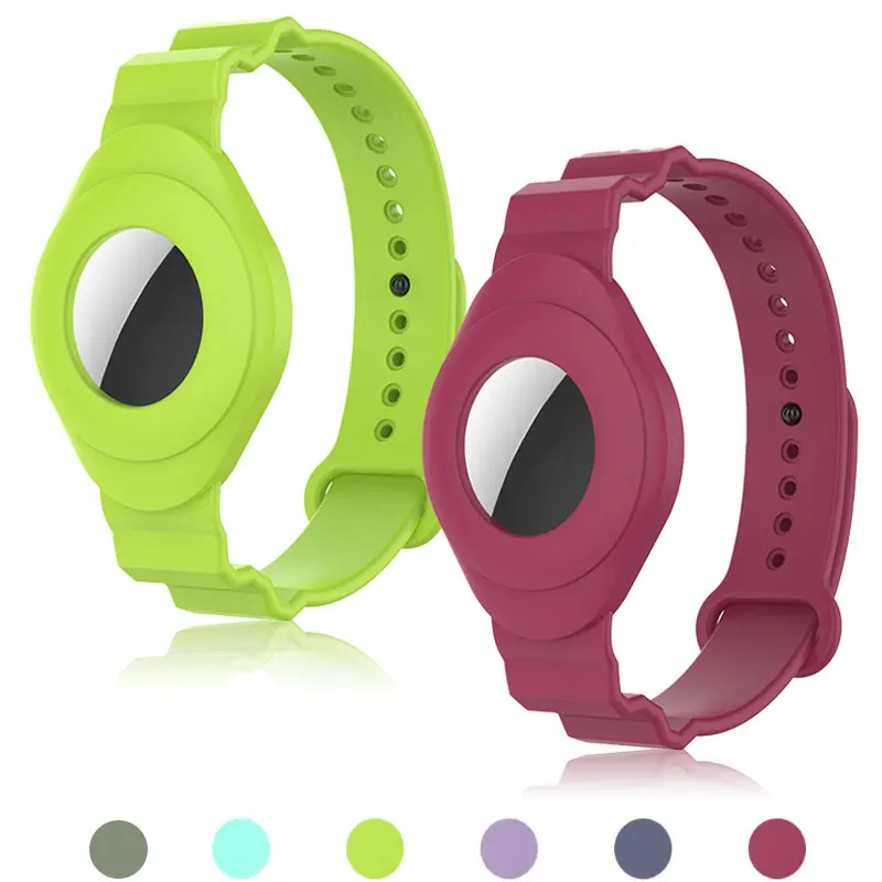 Custodia AirTag cinturino in silicone cinturino regolabile antigraffio braccialetti protettivi AirTag supporto accessori tracker per bambini