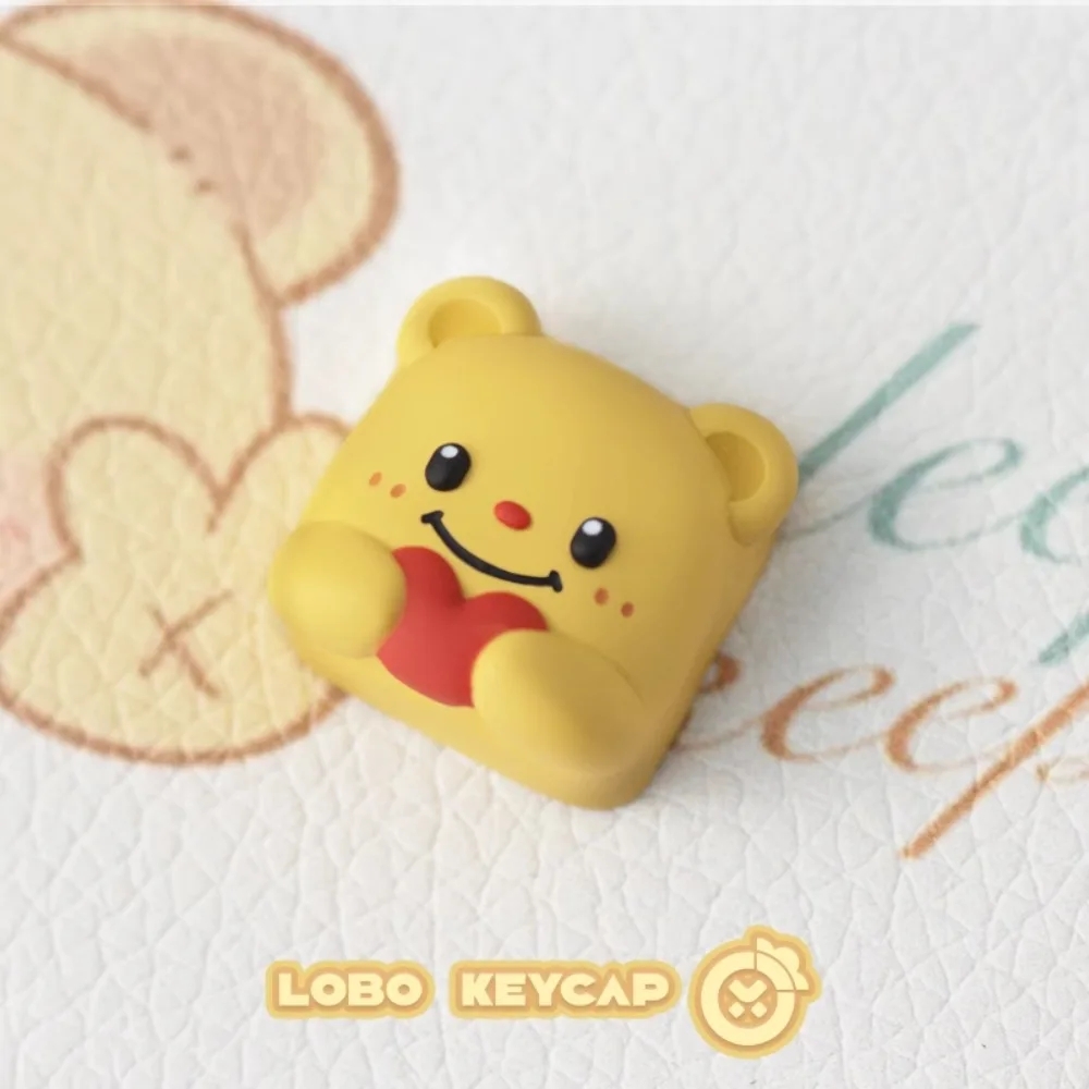 

Yellow Bear Keycap Custom Super Cute Resin Keyboard Cap Personalized Animal KeyCap for Mechanical Keyboard Accessories Cherry Mx