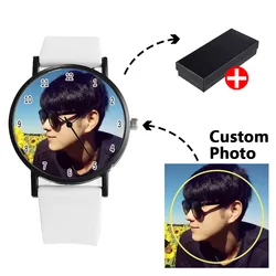 2024 Creative Thinner Large Dial Silicone Quartz Watch for Men and Women Leisure Sports Clock Customization Couple Photo Gift