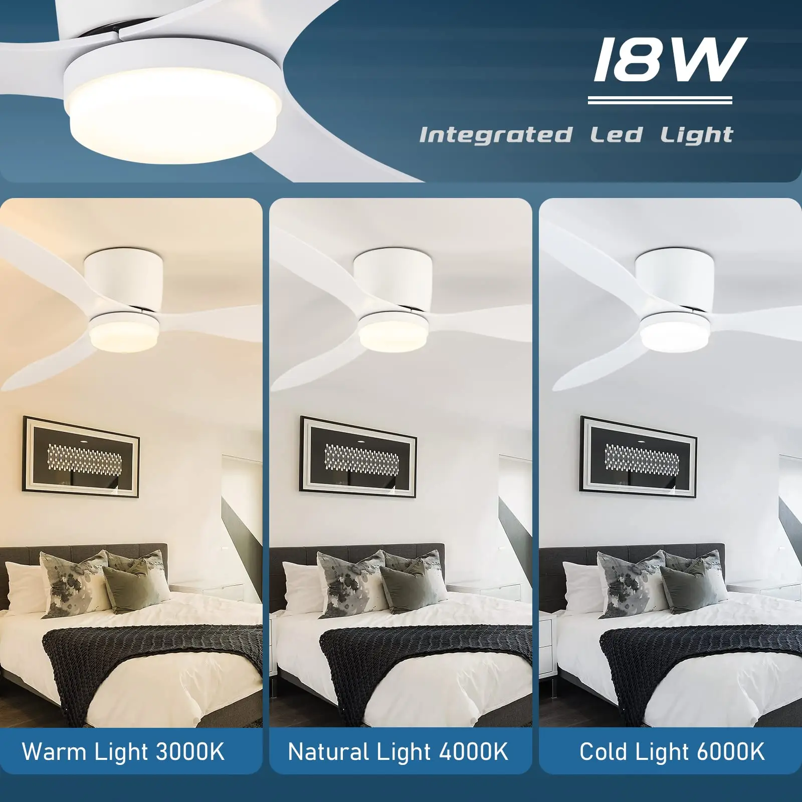 LED Electric Fan with Light Large-scale Energy-saving Cool Ceiling Fan Lamp Three-color Light Remote Control Household Decor