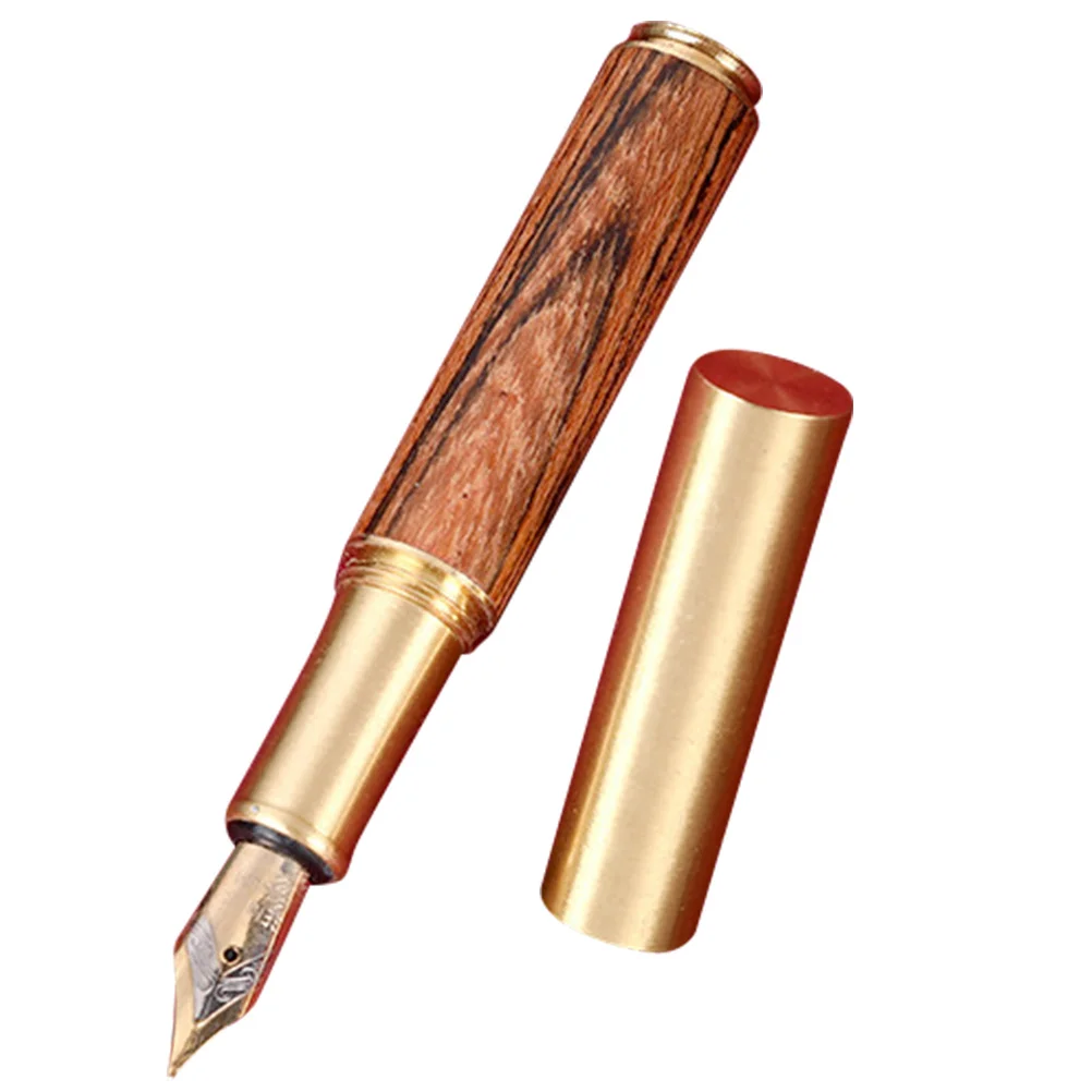 

Retro Brass Calligraphy Fountain Pen Mini Small Metal Pens Pocket Writing Kids Gift Lightweight Portable Use