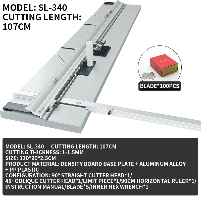 Simplex Elite Mat Mount Cutter Trimmer 1.07M with 5 Pieces #270 Blades 1.5MM Cutting Thickness for Picture Frames Mounting
