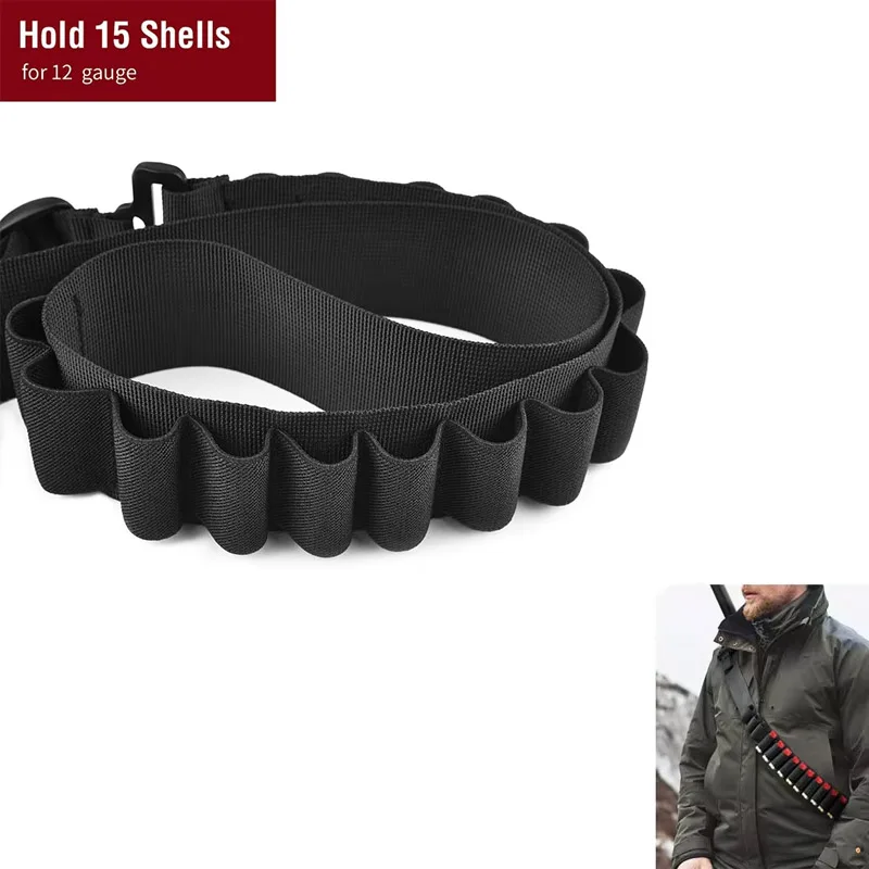 

Shotgun Sling with Shell Holder 15 Rounds 12 Gauge Adjustable Two Point Sling Removable Swivels Outdoor Sports Nylon Fabric