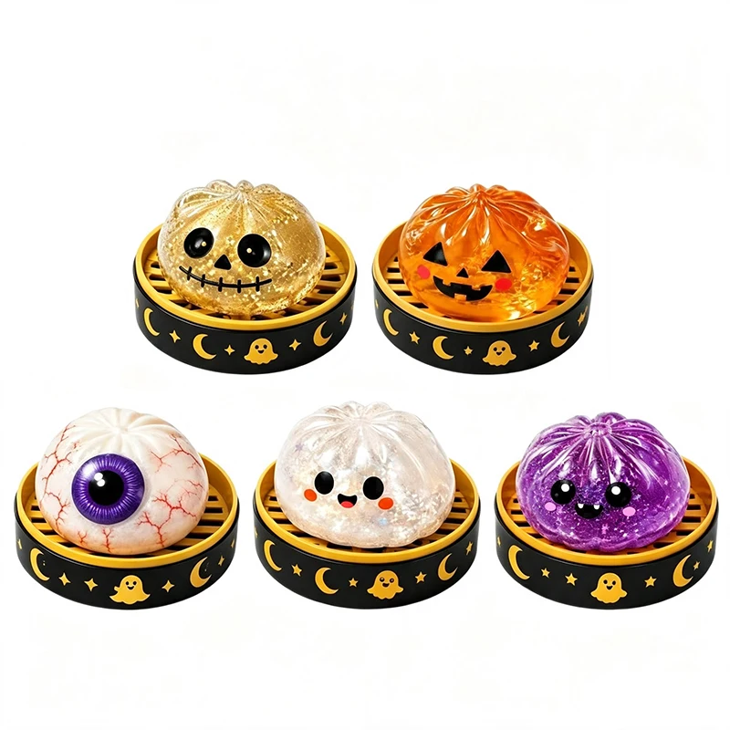 5pcs-halloween-squishy-bun-stress-relief-dough-squeeze-ball-with-steamer-lid-base-random-color-sensory-toy-gift-box