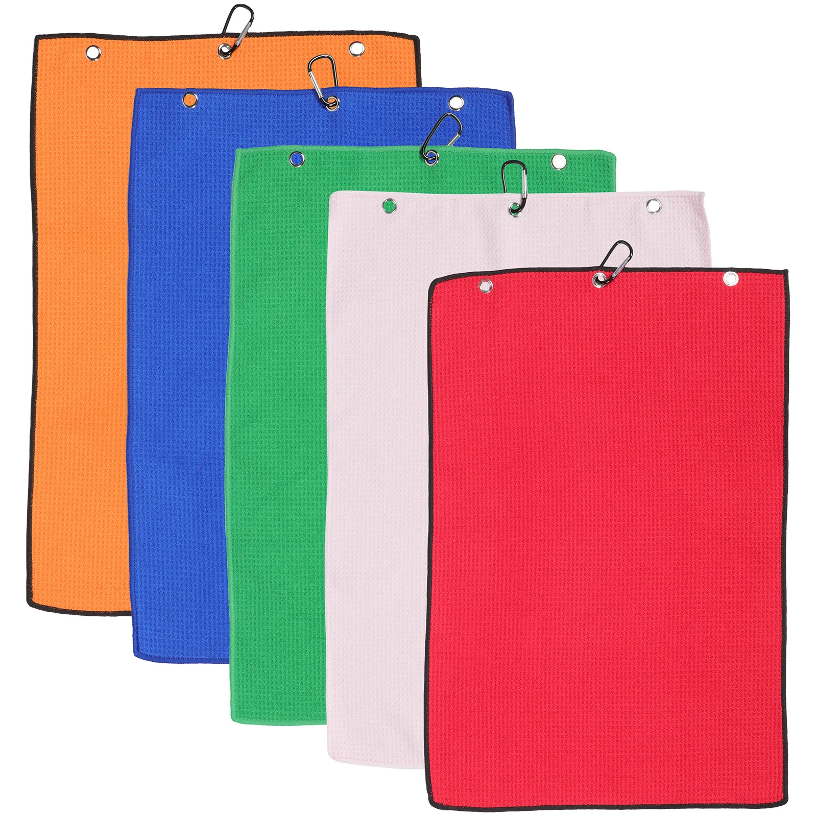 

5Pcs Outdoor Sports Golfs Wipe Towel Microfiber Golfs Ball Cleaner Portable Towels with Buckle Ball Towels with Buckle